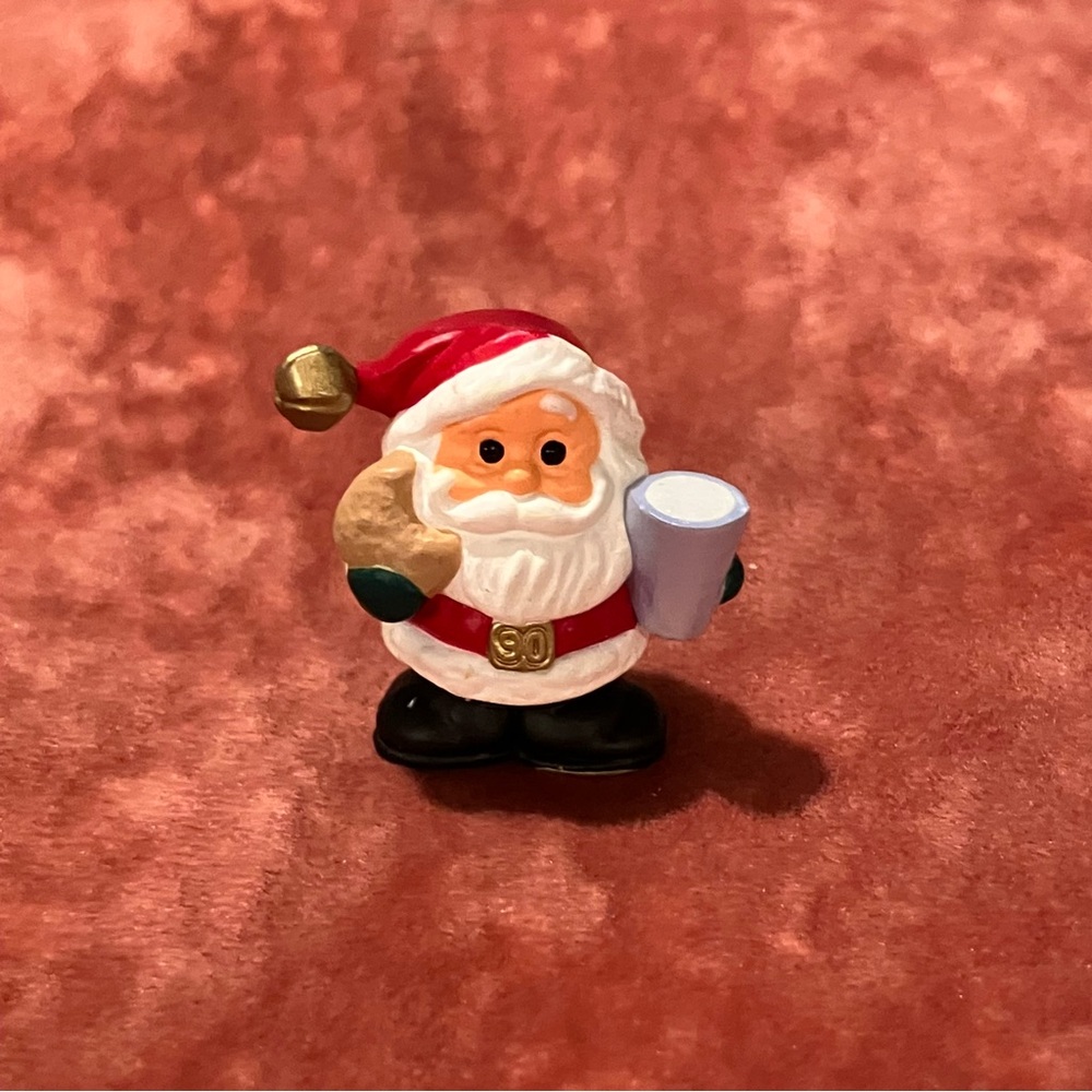 Vintage Hallmark Merry Miniatures Milk and Cookies Santa Figurine